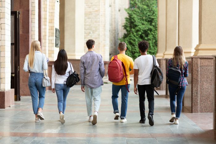 A group of students