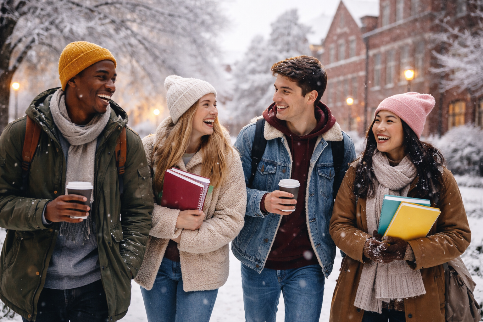 25 Ways to Beat the January Blues at University Students on a winer walk